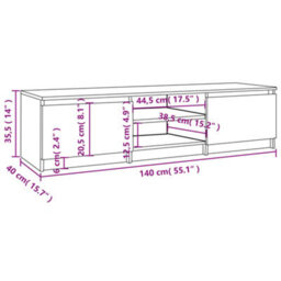 Walplus Tv Cabinet Grey Sonoma 140X40X35.5 Cm Engineered Wood - thumbnail 7
