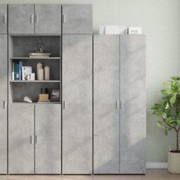 Berkfield Slim Storage Cabinet Concrete Grey 40X42.5X225 Cm Engineered Wood - thumbnail 1