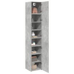 Berkfield Slim Storage Cabinet Concrete Grey 40X42.5X225 Cm Engineered Wood - thumbnail 3
