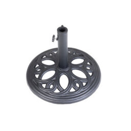 Charles Bentley 12Kg Cast Iron Round Patio Umbrella Parasol Base Stand - Black - thumbnail 3