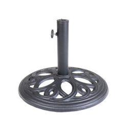 Charles Bentley 12Kg Cast Iron Round Patio Umbrella Parasol Base Stand - Black - thumbnail 2