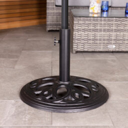 Charles Bentley 12Kg Cast Iron Round Patio Umbrella Parasol Base Stand - Black - thumbnail 1