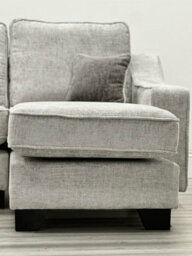 Nebraska Right Hand Corner Hopsack Fabric Grey, Beige Sofa Set - Foam Seats - Wooden Feet - thumbnail 4
