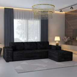 Sliding Wardrobes 4 u LTD Modern Comfort Compact Right Or Left Corner Sofa With Cushions Quick Easy Setup (Black - Rightcorner) - thumbnail 8