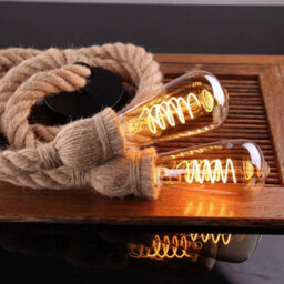 Industrial Style Ceiling Pendant Light With E27 Holder And 200Cm Adjustable Rope Cable No Bulb Included - thumbnail 5