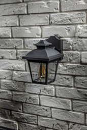 CGC Lighting Cgc Black Outdoor Wall Lantern Modern Vintage Light Garden Porch Patio Door Lamp Ip44 Weatherproof Polycarbonate E27 Screw - thumbnail 4