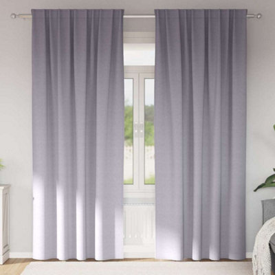 Berkfield Curtains With Curtains 2 Pcs Metal Grey 245 X 140 Cm Polyester - image 1