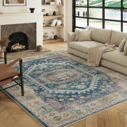 Decoranddecor Living Room Rugs, Area Rugs, Washable Rugs, 200X290Cm, Non-Slip, Pet Friendly, Low Pile, Traditional Rug - Soreli - thumbnail 1