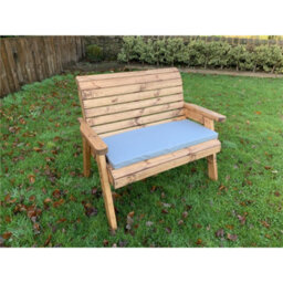 Marlborough Traditional Wooden 2 Seater Bench With 1 X Bench Cushion Grey, 1 X Scatter Cushion Grey & Standard Fitted Cover - thumbnail 3