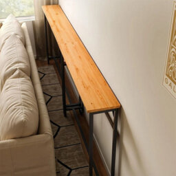 1 Tier Pear Wood Color Console Table Sofa Table Hallway Table Entryway Display - thumbnail 1