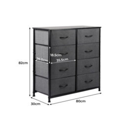 Levede 8 Drawer Fabric Chest Storage Organizer For Bedroom Home - thumbnail 4