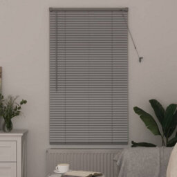 Berkfield Window Blind With Curtains Manual Silver Aluminium - thumbnail 3