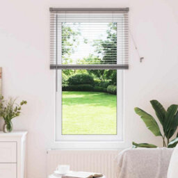 Berkfield Window Blind With Curtains Manual Silver Aluminium - thumbnail 1