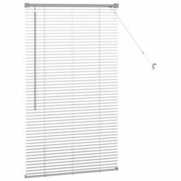 Berkfield Window Blind With Curtains Manual Silver Aluminium - thumbnail 6