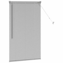 Berkfield Window Blind With Curtains Manual Silver Aluminium - thumbnail 5