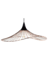 Wyld And Coco Lumina Copper Pendant Lamp With Black Wire Open Shade Industrial Lighting - W50 X D50 X H125Cm - thumbnail 3