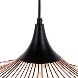 Wyld And Coco Lumina Copper Pendant Lamp With Black Wire Open Shade Industrial Lighting - W50 X D50 X H125Cm - thumbnail 7