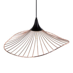 Wyld And Coco Lumina Copper Pendant Lamp With Black Wire Open Shade Industrial Lighting - W50 X D50 X H125Cm - thumbnail 4