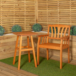 Samuel Alexander 73 X 45Cm Outdoor Kapalua Wooden Slatted Garden Side Table - thumbnail 3