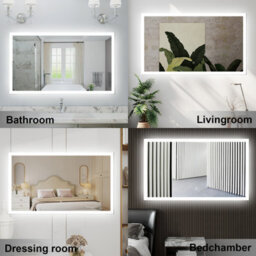 Probaty Bathrooms Bathroom Illuminated Led Mirror With Shaver Socket,demister Pad,800X600mm Rectangular Backlit Wall Mounted,touch Switch Ip44 - thumbnail 4