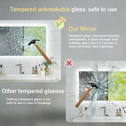 Probaty Bathrooms Bathroom Illuminated Led Mirror With Shaver Socket,demister Pad,800X600mm Rectangular Backlit Wall Mounted,touch Switch Ip44 - thumbnail 7