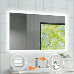 Probaty Bathrooms Bathroom Illuminated Led Mirror With Shaver Socket,demister Pad,800X600mm Rectangular Backlit Wall Mounted,touch Switch Ip44 - thumbnail 6