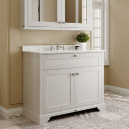 Hudson Reed Floor Standing 2 Door Traditional Vanity Unit With 3 Tap Hole Grey Marble Top & Basin, Timeless Sand, 1020 X 470 mm - thumbnail 4