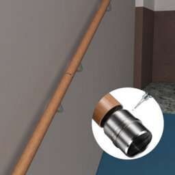 AVER-GROWTH 100Cm 304 Stainless Steel Wall-Mounted Handrail Kit, Connectable, Brown - thumbnail 6