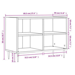 Berkfield Sturdy Tv Cabinet Grey Sonoma 69.5X30X50 Cm Engineered Wood - thumbnail 9