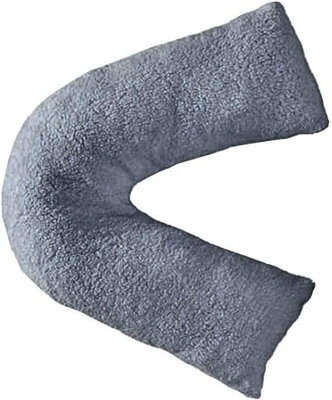 Homes & Linen Teddy Bear Fleece Plush Warm Fuzzy Cuddly V-Shaped Pillow & Cover