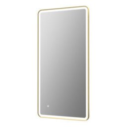 Aveli Large Rectangular Led Mirror Touch Bathroom Demister Brushed Brass 1200X600mm - thumbnail 3