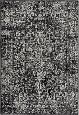 Livabliss Harput-Vintage Grey Blue Orange White Traditional Boho Living Dining Bedroom Rug 160 X 220 Cm Easy Care, Non Shedding - image 1