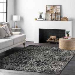 Livabliss Harput-Vintage Grey Blue Orange White Traditional Boho Living Dining Bedroom Rug 160 X 220 Cm Easy Care, Non Shedding - thumbnail 2