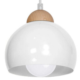Milagro Dama White Pendant Light 3Xe27 Hand Made Scandi Style Hanging Ceiling Lamp Enhanced By Natural Wood Detail - thumbnail 3
