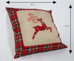 Shatchi Hessian Home Bedroom Office Decorations Burlap Cotton Linen Printed Pillow Covers Reindeer 40X40Cm 40X40Cm - thumbnail 4