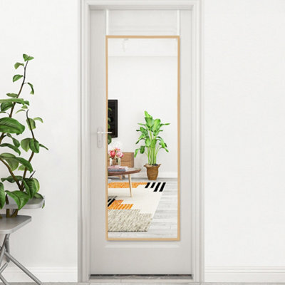 Living And Home Rectangular Over Door Full Length Framed Mirror Wall Mounted Mirror Gold 28 Cm X 118 Cm - image 1