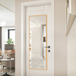 Living And Home Rectangular Over Door Full Length Framed Mirror Wall Mounted Mirror Gold 28 Cm X 118 Cm - thumbnail 2