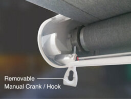 INTROLL Int500 - Full Cassette Retractable Garden Patio Canopy Manual White Frame - Shadow Grey Fabric - 4M X 3M - thumbnail 7