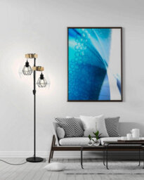 Eglo Townshend 5 Black/natural Metal & Wood 2-Light Floor Lamp - Industrial Style (D) 25Cm