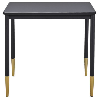 Beliani Glamour Dining Table 80X80 Cm Black Mdf Top With Gold-Accented Metal Legs - image 1