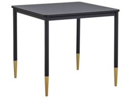 Beliani Glamour Dining Table 80X80 Cm Black Mdf Top With Gold-Accented Metal Legs - thumbnail 3
