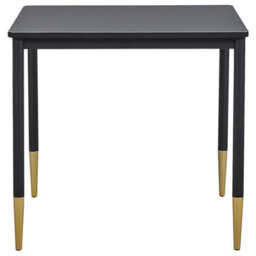Beliani Glamour Dining Table 80X80 Cm Black Mdf Top With Gold-Accented Metal Legs - thumbnail 1
