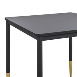 Beliani Glamour Dining Table 80X80 Cm Black Mdf Top With Gold-Accented Metal Legs - thumbnail 5