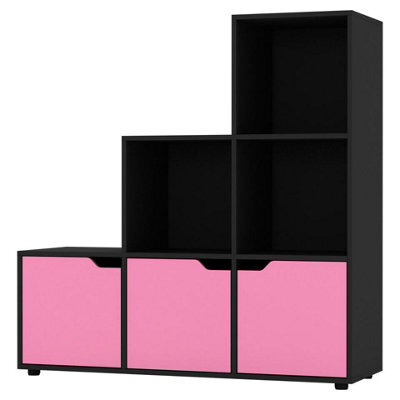 Urbn-Living 6-Cube Step Shelving Unit With Wooden Door - image 1