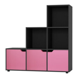 Urbn-Living 6-Cube Step Shelving Unit With Wooden Door - thumbnail 3