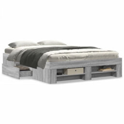 Berkfield Bed Frame Without Mattress Grey Sonoma 120X190 Cm Small Double Engineered Wood - thumbnail 4