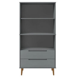 Berkfield Bookcase Molde Grey 85X35X170,5 Cm Solid Wood Pine - thumbnail 4