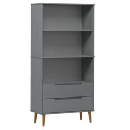 Berkfield Bookcase Molde Grey 85X35X170,5 Cm Solid Wood Pine - thumbnail 2