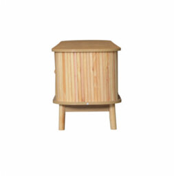 Matteo Natural Rattan & Wood Tv Cabinet, Rustic Tv Stand With Doors & Drawers For Living Room Storage - thumbnail 9