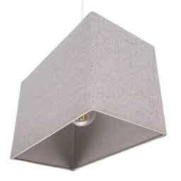 Happy Homewares Modern And Sleek Grey Stitch Linen Fabric Rectangular Lamp Shade With Lining - thumbnail 4